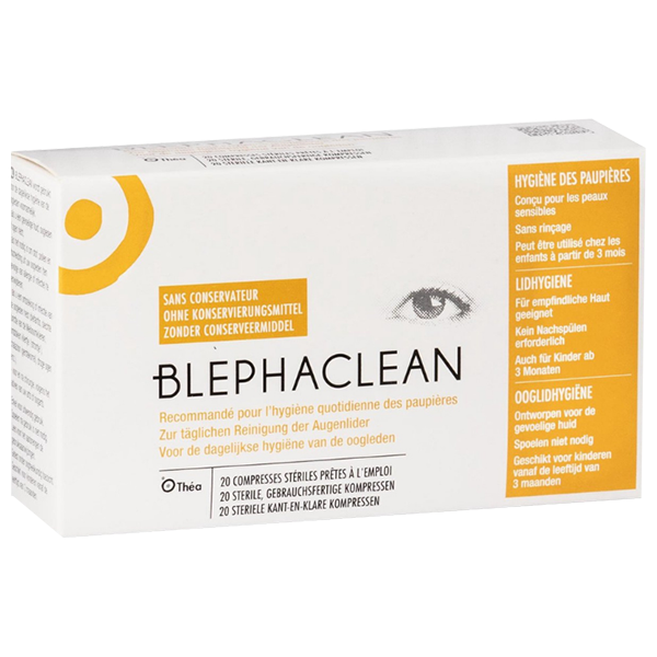 Thea Pharma heeft de verpakking van Blephaclean vernieuwd. Dit is de oude verpakking