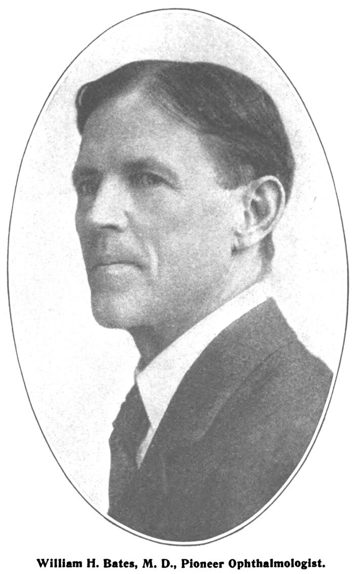 Portret van Dr. William Bates, invloedrijke dokter voor de oogyoga