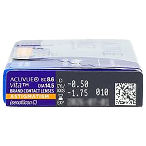 Acuvue Vita for Astigmatism 6-pack voorzijde met parameters